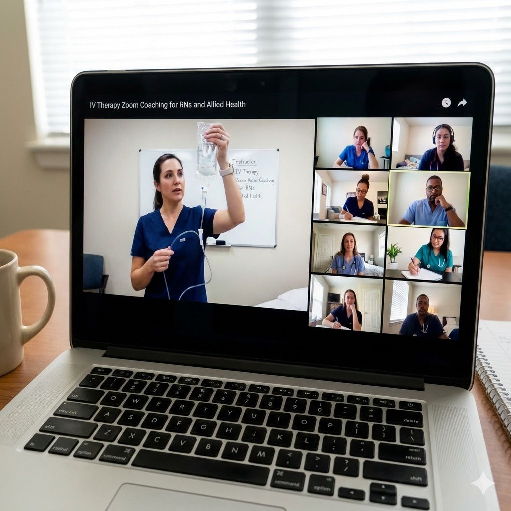 IV Therapy Zoom Coaching for RNs and Allied Health